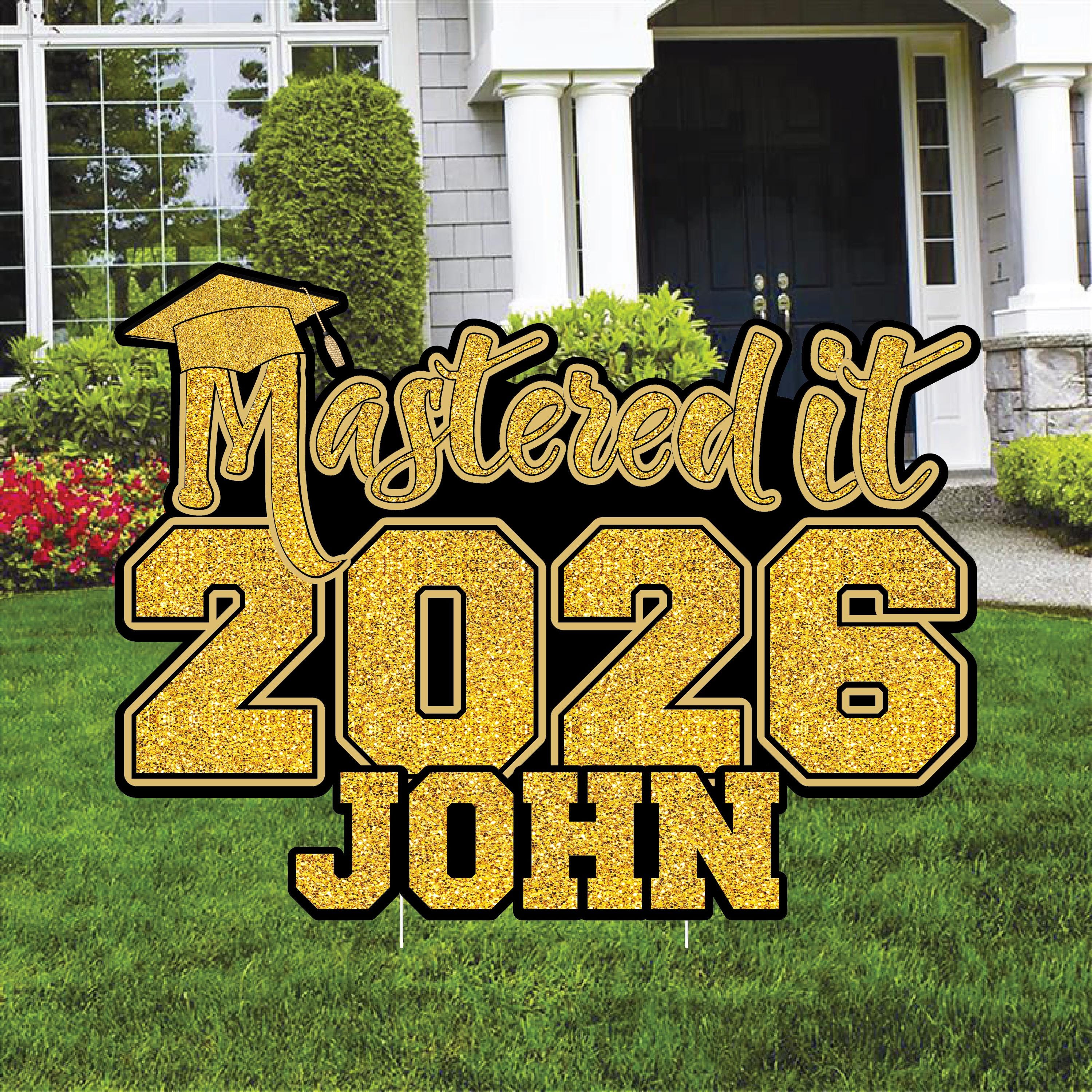 Custom Name Mastered It 2026 Yard Sign, Graduation Lawn Decoration ...