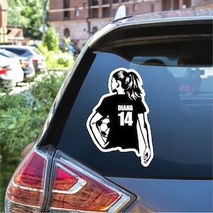 Custom Soccer Stickers - Personalized Soccer Vinyl Stickers, Soccer Team Stickers, Soccer Girl Number Stickers, Soccer Gift Stickers