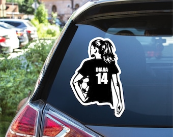 Custom Soccer Stickers - Personalized Soccer Vinyl Stickers, Soccer Team Stickers, Soccer Girl Number Stickers, Soccer Gift Stickers