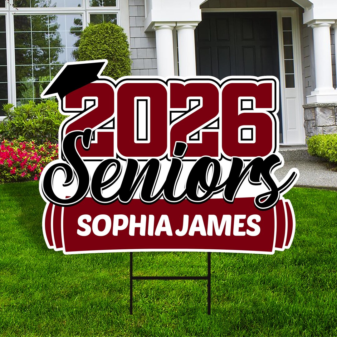 Personalized Senior 2026 With Diploma Yard Sign - Graduation Class of ...