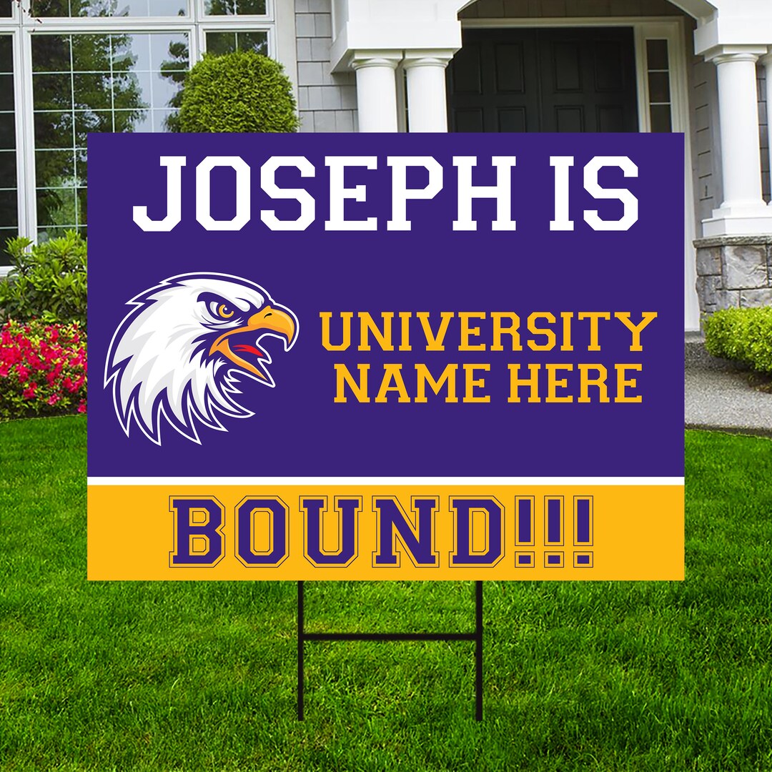 Personalized College Bound Yard Sign, College Logo Sign, Custom ...
