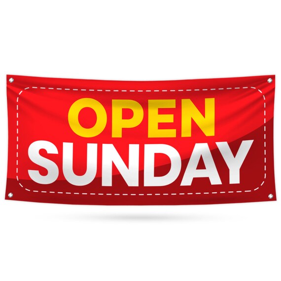 Open Vintage Banner 13 oz | Non-Fabric | Heavy-Duty Vinyl Single-Sided with Metal Grommets