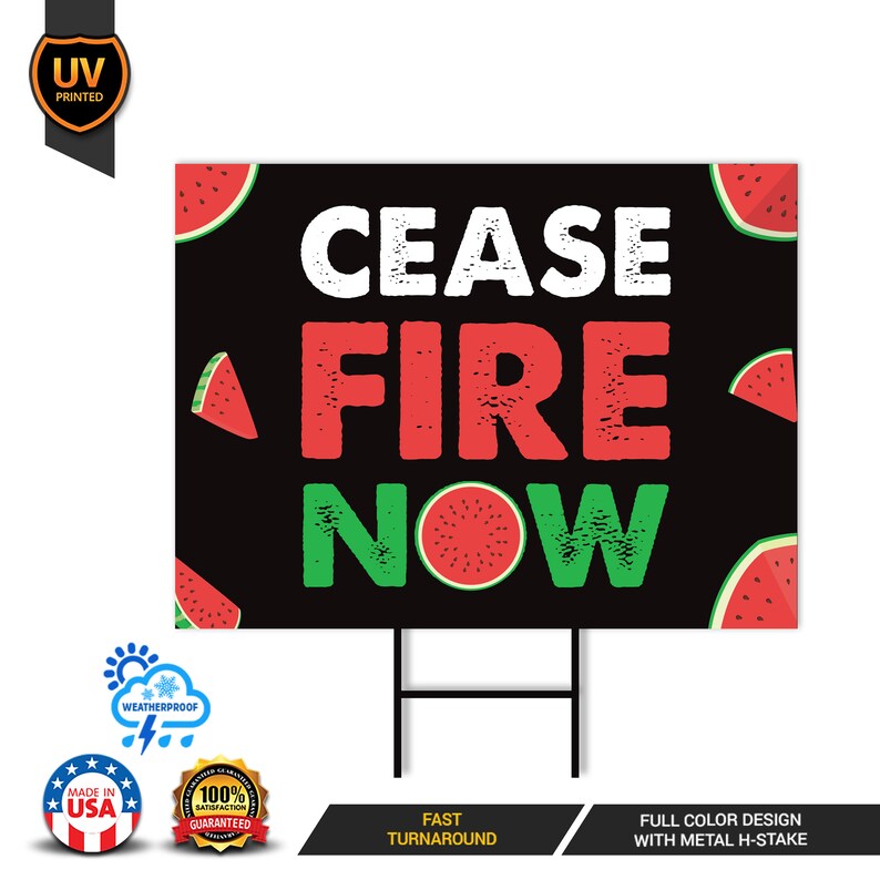 Ceasefire Now Yard Sign - Coroplast Ceasefire Now Lawn Sign, We Believe ...