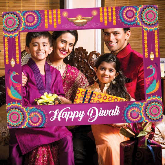 【のん様 】専用カスタムデザイン Personalized Happy Diwali Selfie Frame, Indian Festival Party