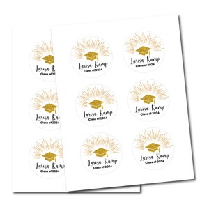 Personalized Graduation 2024 Stickers, Custom Class of 2024 Stickers ...