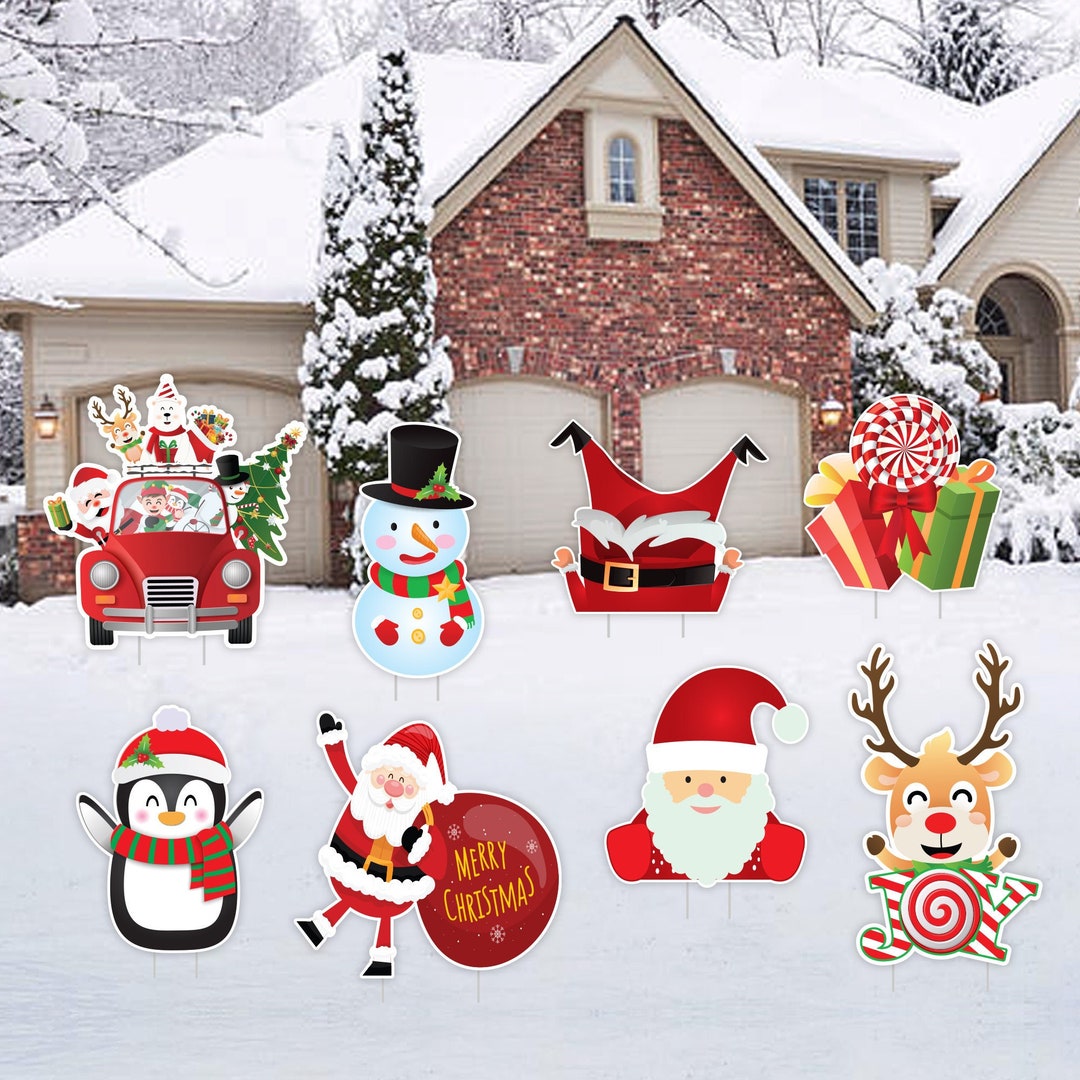 Christmas Yard Sign Cutouts Christmas Theme Decorations Xmas - Etsy