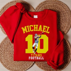 Custom Name and Number Football Player Sweatshirt, Mom Football Shirt, Personalized Team Name Tee, High School Football Shirt, Unisex Shirt