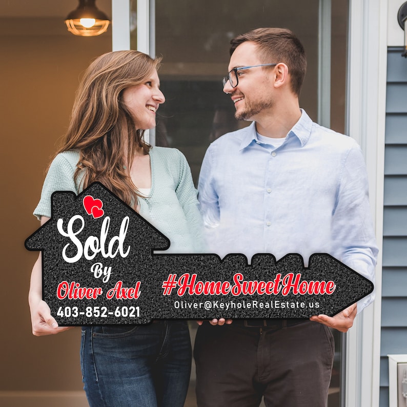 Realtor Key Picture Sign Personalized Real Estate Marketing Key Cutout Sign, Customized Realtor ...