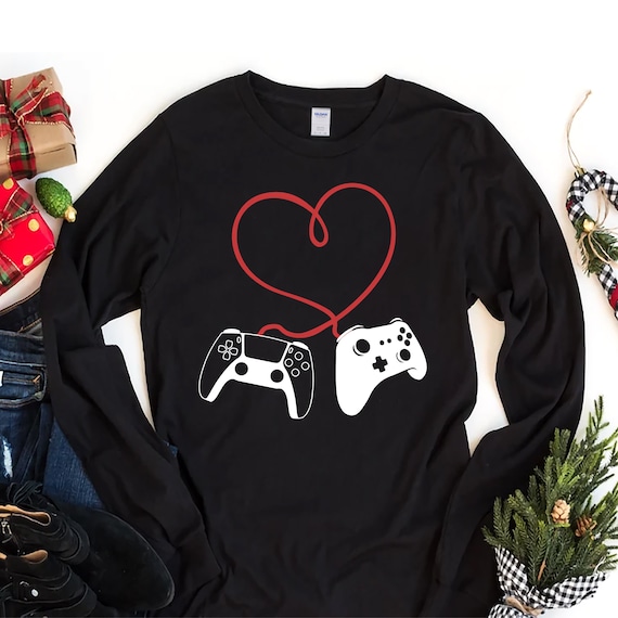 Video Gamer Valentines Day T-Shirt With Controllers Heart Video Gamer Valentines Day T-Shirt With Controllers Heart