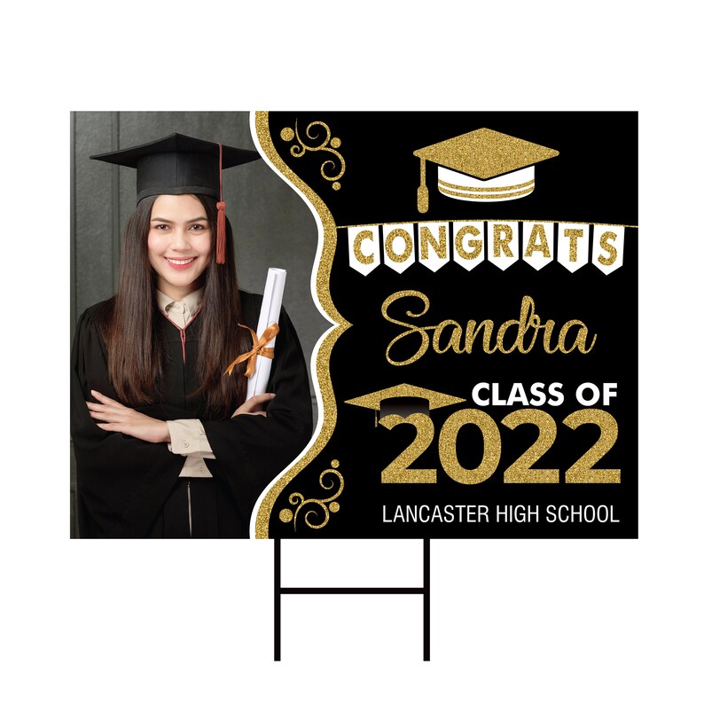 Personalized Graduation Yard Sign 2022 With Photo 2022 Senior Etsy