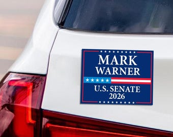Mark Warner For Virginia Senate 2026 Car Magnet - Vote Mark Warner Vehicle Magnet, Virginia Senate Elections 2026 Magnet - 6" x 4.5"