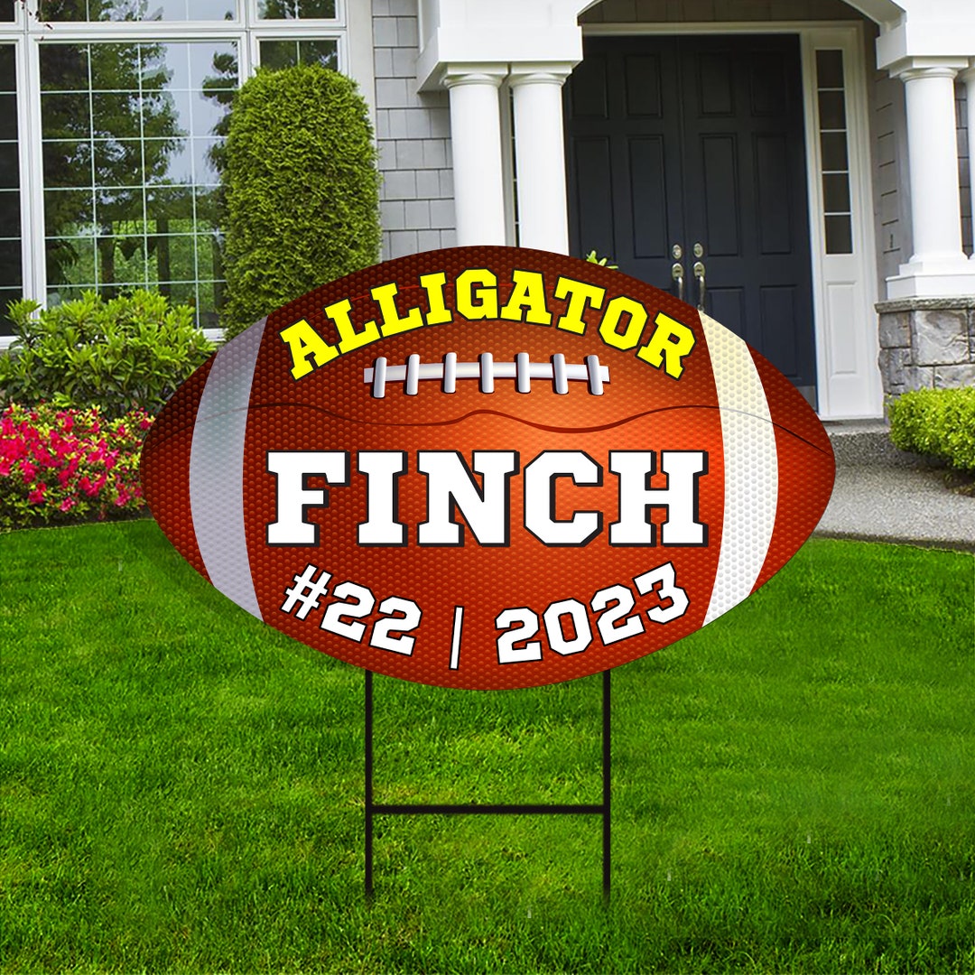 Personalized Football Yard Sign Decoration 20 X 18 Custom Team, Name