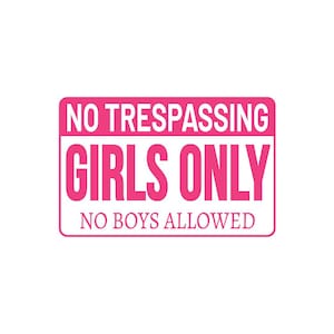 Fun 'Girls Only' Sign - Colorful No Trespassing, No Boys Allowed Wall Decor Poster
