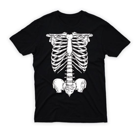 White Skeleton Rib Cage Men's Tshirt - Crazy Dog T-Shirts