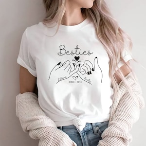 Custom Besties Since Year Shirt, Matching Best Friend Shirts, Friend Trip Shirt, BFF Shirt, Friendship T-Shirt, Personalized Girl Trip Tees