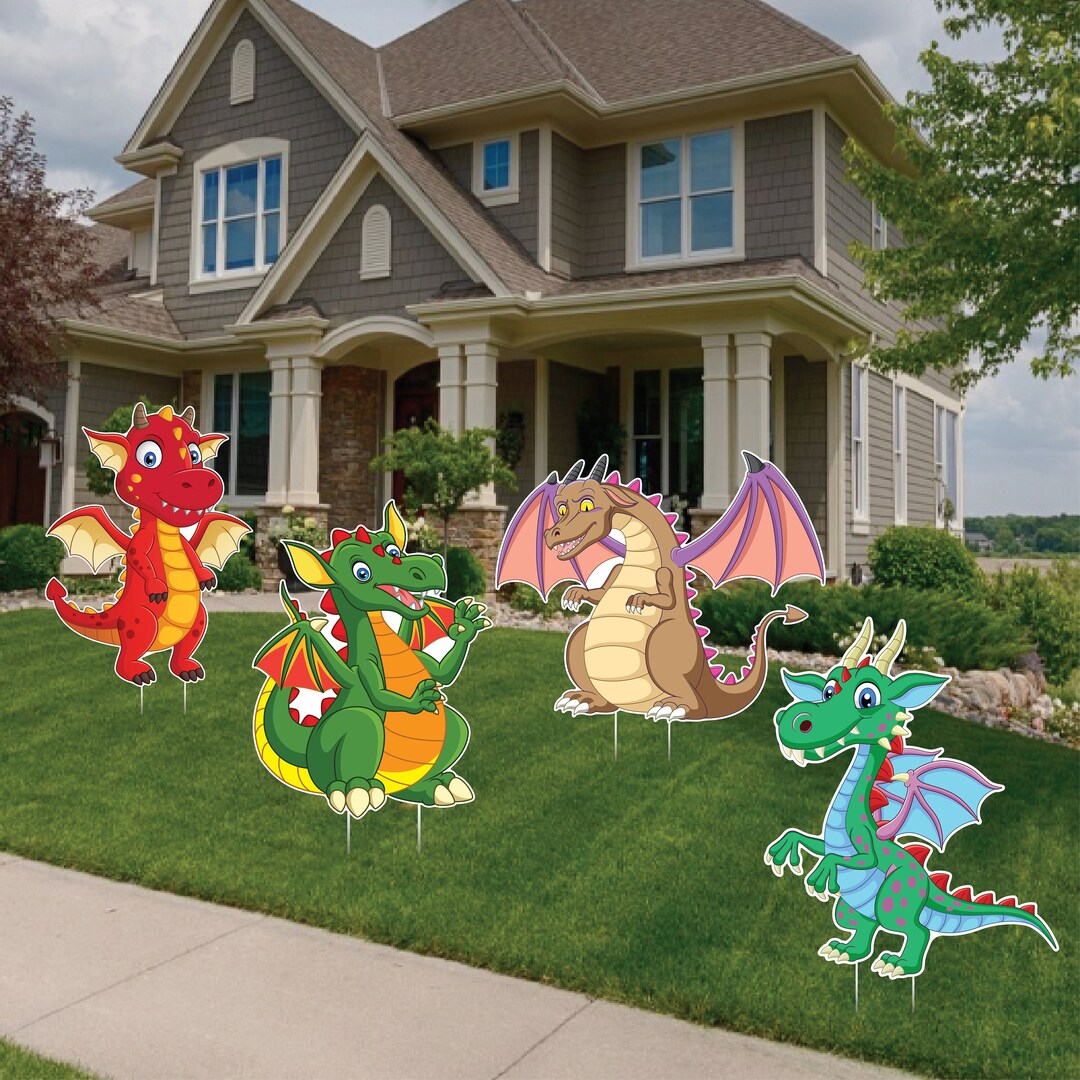 Dragon Party Decorations Dragon Birthday Yard Sign Outdoor Etsy