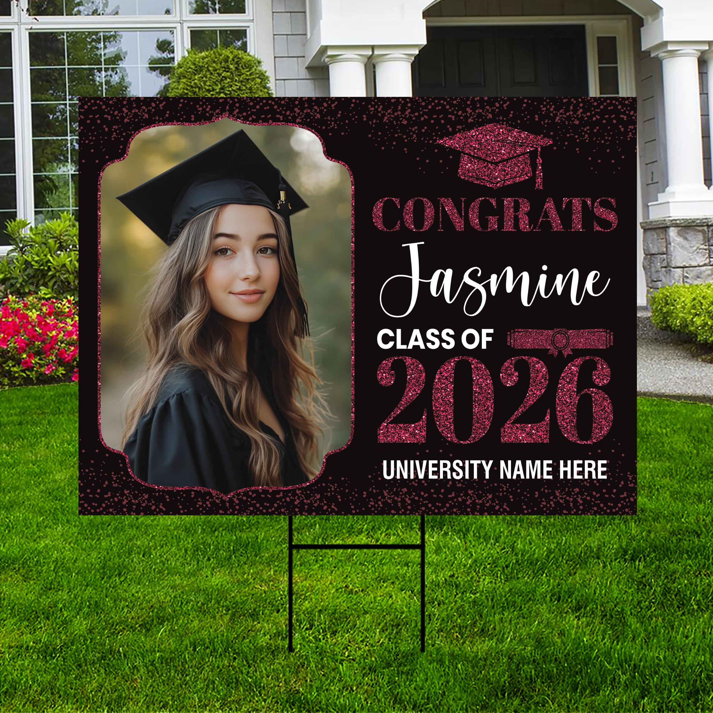 Personalized Graduation Yard Sign 2026 With Photo, Graduate Picture ...