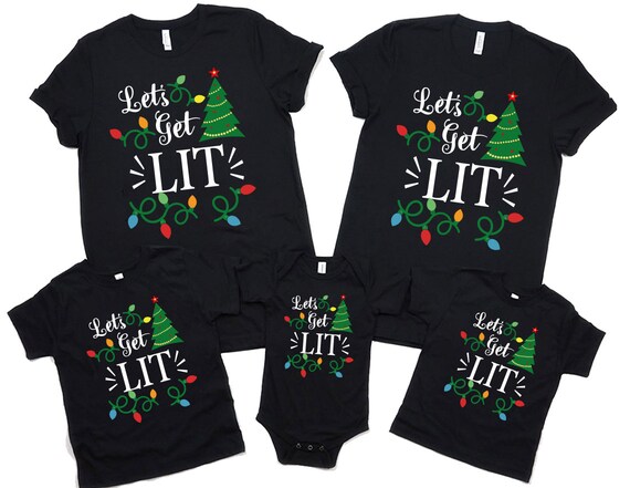 Let's Get Lit Shirt Adult Funny Christmas T Shirts Let's Get Lit Shirt Adult Funny Christmas T Shirts