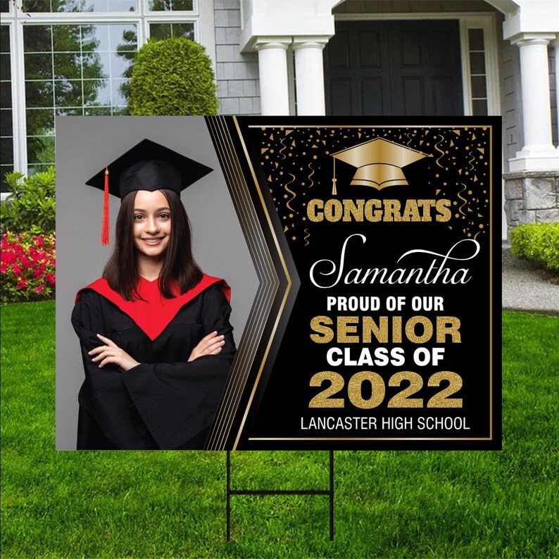 Personalized Graduation Yard Sign 2022 With Photo Grad Sign Etsy