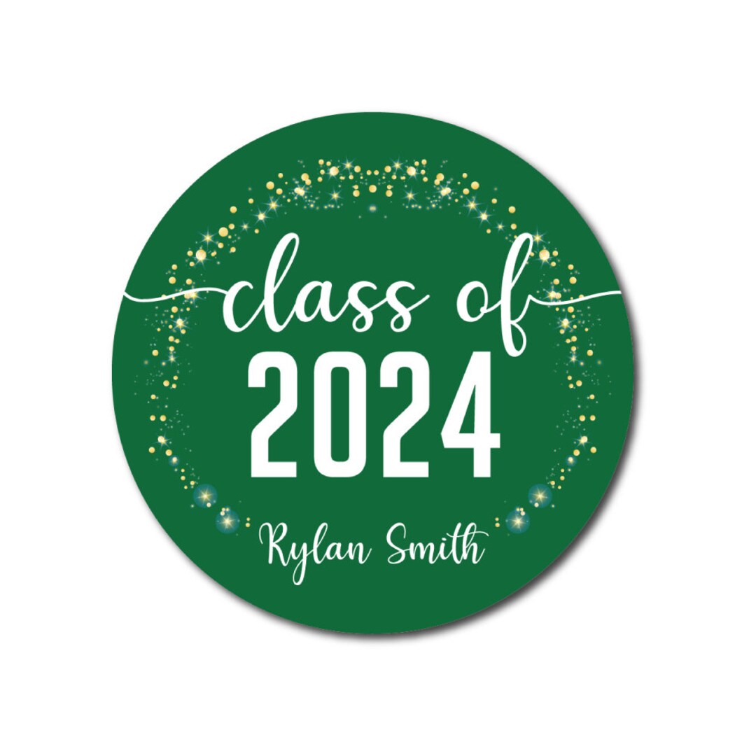 Personalized Graduation 2024 Stickers, Custom Class of 2024 Stickers, 2024 Graduation Labels