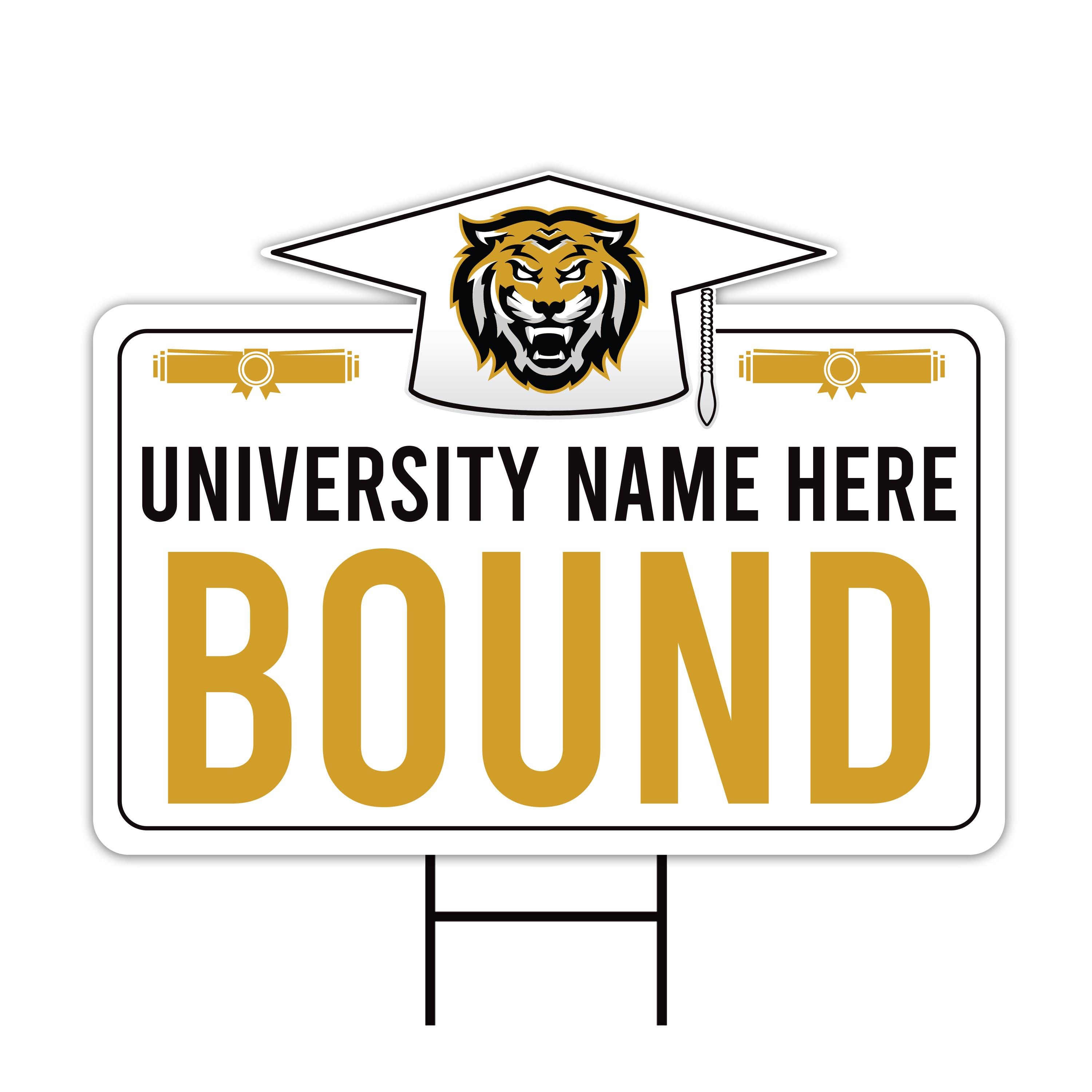 Personalized College Bound Yard Sign, College Logo Sign, Custom ...