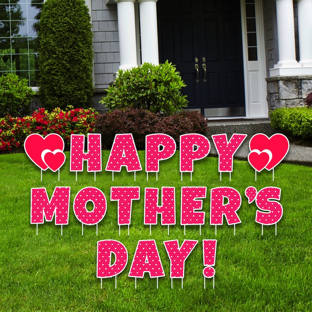 Happy Mother's Day Yard Sign Letters - Happy Mother's Day Yard Cutouts ...