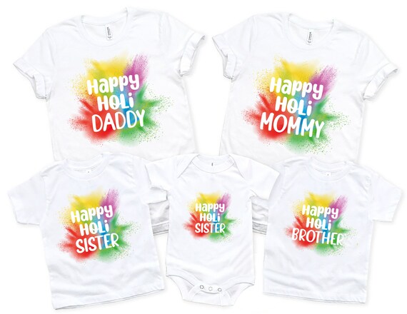 Holi printed hotsell t shirts