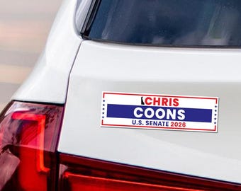 Chris Coons For Delaware Senate 2026 Car Magnet - Vote Hickenlooper Vehicle Magnet, Colorado Senate Elections 2026 Magnet - 10" x 3"