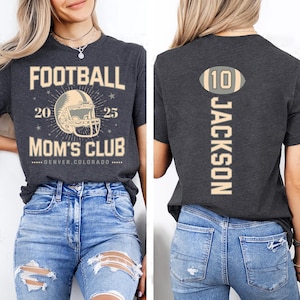 Custom Football Shirt, Personalized Sport Mom Athlete Jersey Number Shirt, Game Day Mama Tee, Football Mama Gift, Unisex SHirt, Front Back