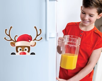 Reindeer Christmas Car Magnet, Reindeer Holiday Vehicle Magnet, Christmas Funny Santa's Refrigerator Magnet s, Xmas Car Magnet