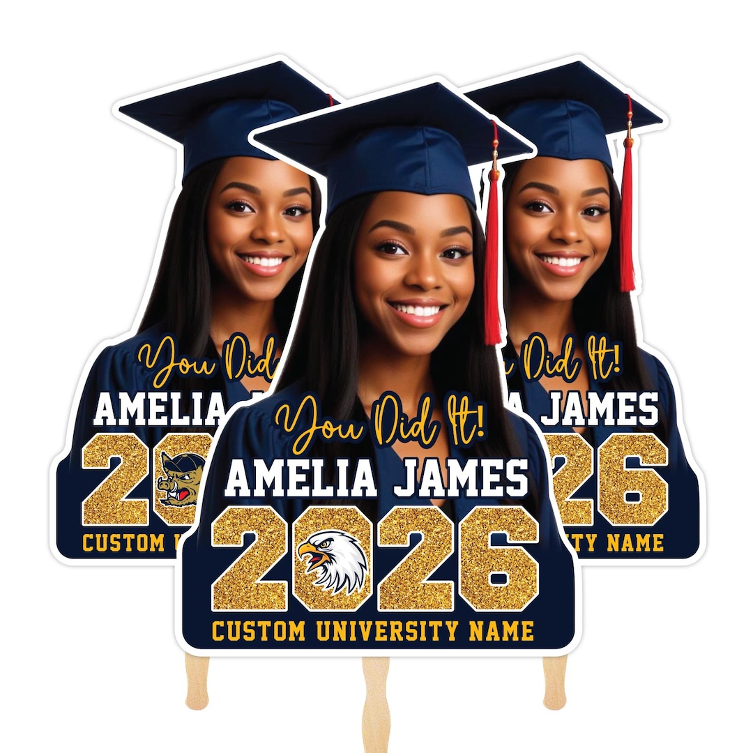 Grad Face Sticks Custom Face Fans With Wooden Handle, Graduation Head, Grad Face Fans ...