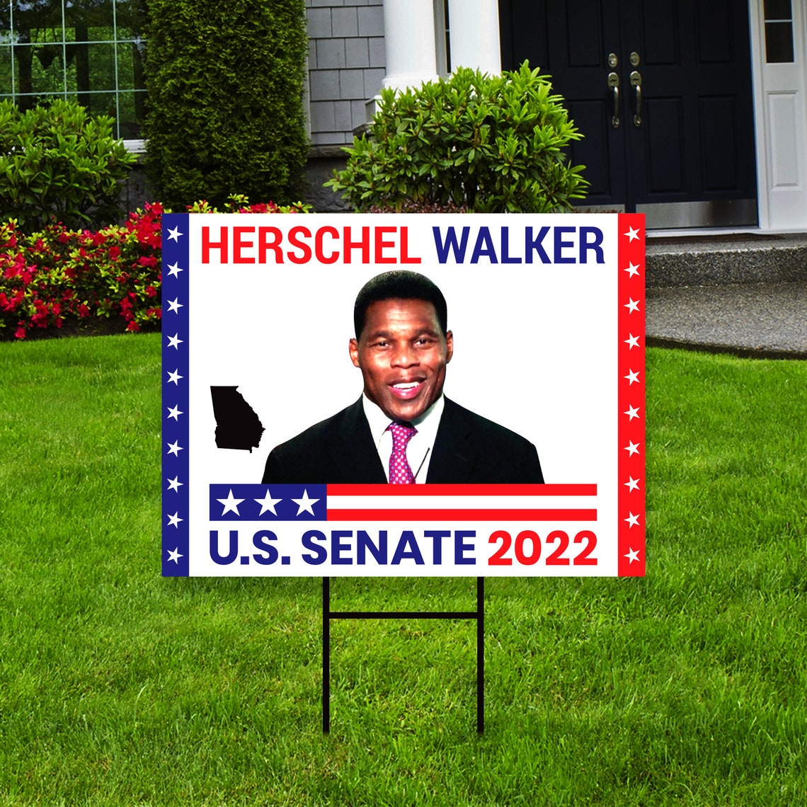 Herschel Walker US Senate Yard Sign 18 X 12 Etsy