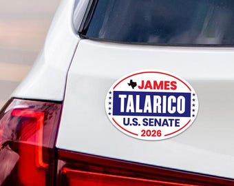James Talarico For Texas Senate 2026 Car Magnet - Vote James Talarico Vehicle Magnet, Texas Senate Elections 2026 Magnet - 6" x 4.5"