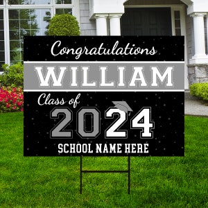Personalized Graduation Senior Yard Sign 2024, Senior Grad Sign, Class of 2024, Custom Graduation 2024 Yard Sign with Metal H-Stake image 3