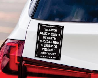 Patriotism Means To Stand By The Country Protest Magnet, Resist Hate, Anti-Trump Resist Racism, Resist Fascism Vehicle Magnet, 6" x 4.5"