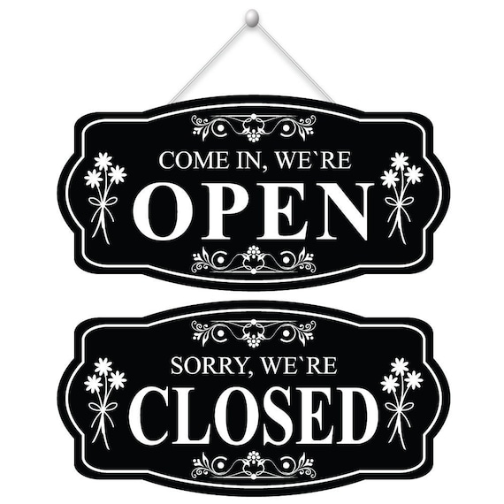 Come in We're Open - Black Door Sign 10X5 Come in We're Open - Black Door Sign 10X5