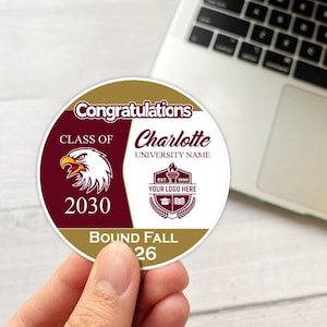 Personalized College Bound Future Stickers, College Logo Stickers ...