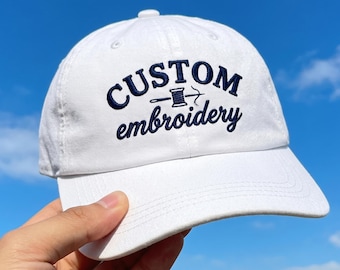 Custom Embroidered Hat, Personalized Dad Cap, Logo Baseball Hat, Your Own Text Monogram Hat, Small Business Merch, Bachelorette Party Gift