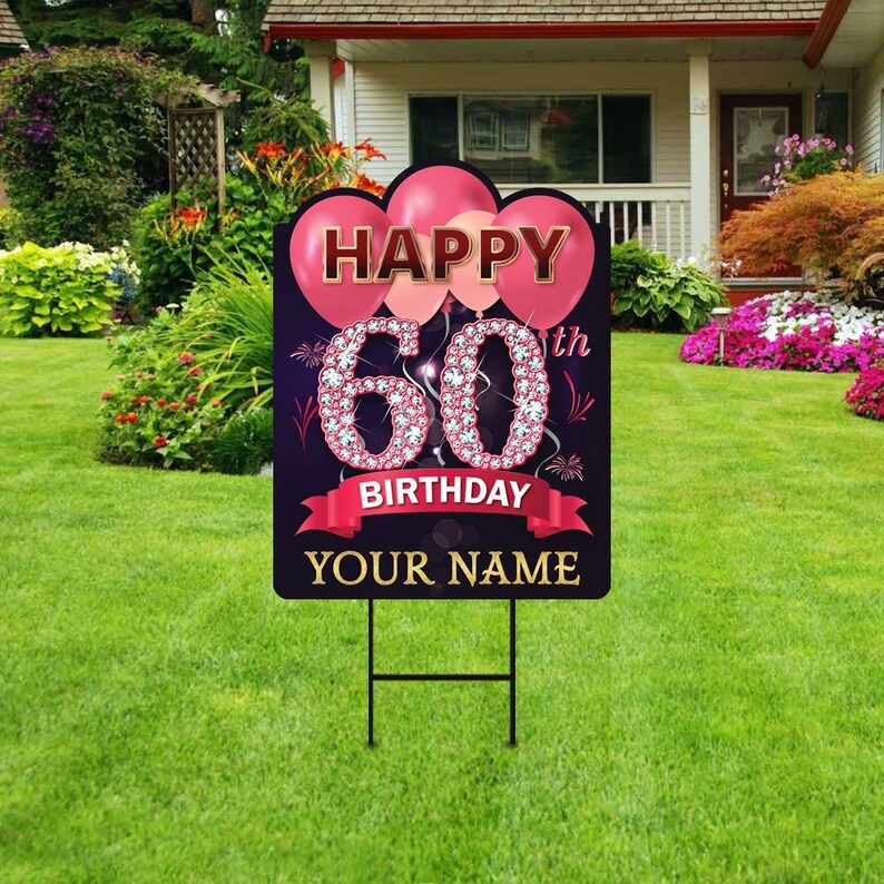60th Birthday Yard Sign Decorations 18 X 24 Etsy Australia