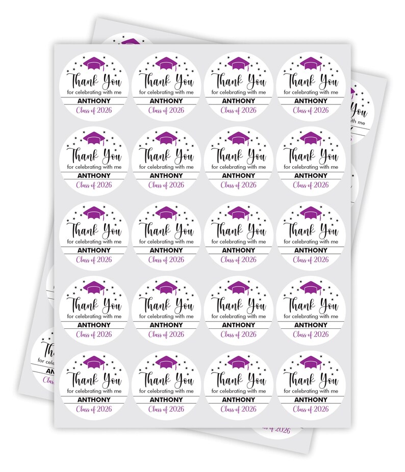 Personalized Graduation 2026 Stickers, Custom Class of 2026 Stickers ...