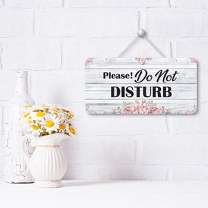 Please Do Not Disturb Door Sign 10&quot; x 5&quot;, Easy to Mount PVC Do Not Disturb Sign, Do Not Disturb Wall Door Sign for Home, Offices, Clinics