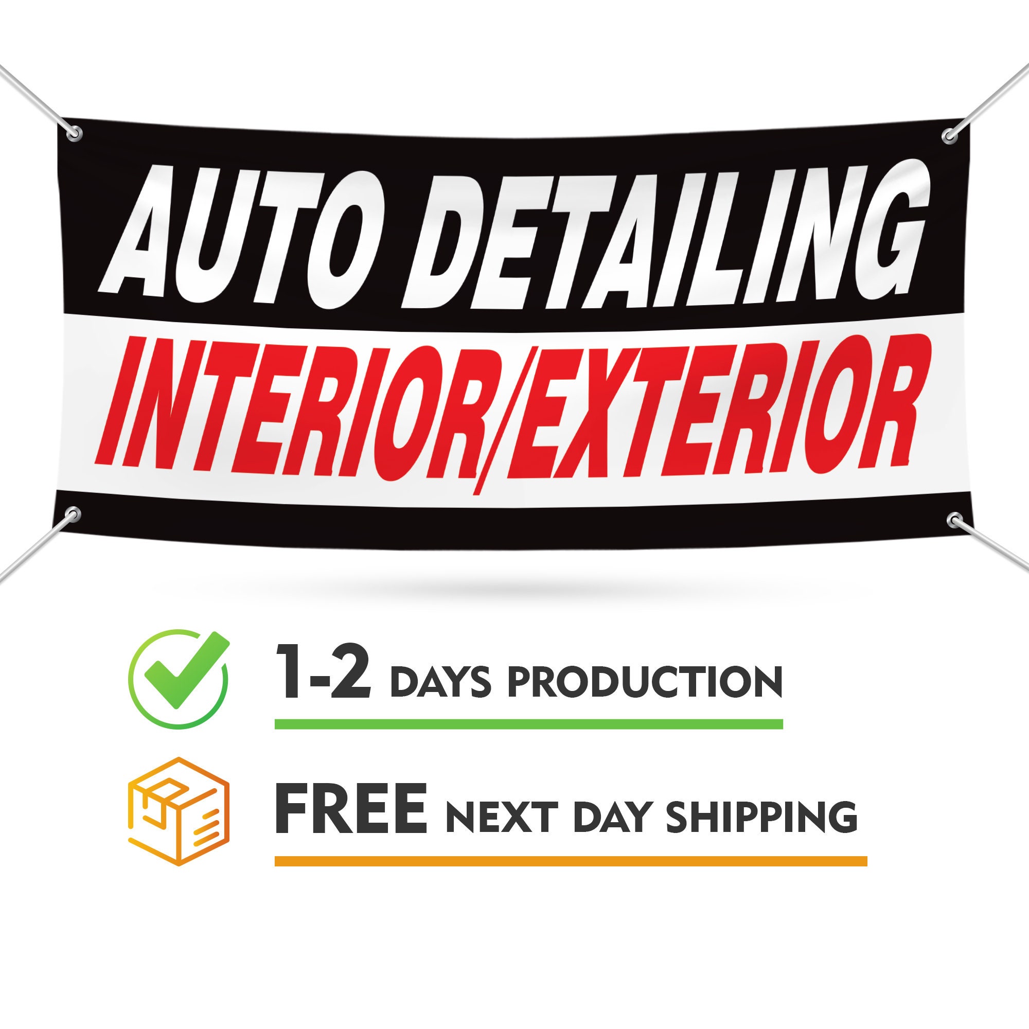 Auto Detailing Banner Sign 13 oz Heavy Duty Waterproof Auto Detailing Vinyl  Banner With Metal Grommets -  Italia