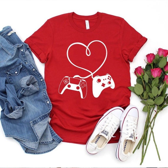 Video Gamer Valentines Day T-Shirt With Controllers Heart Video Gamer Valentines Day T-Shirt With Controllers Heart