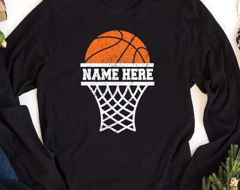 Customizable Basketball Season Long Sleeve Shirt, Basketball Tis The Season Shirt, Basketball Mom Tee, Custom Basketball Mom Game Day Shirt
