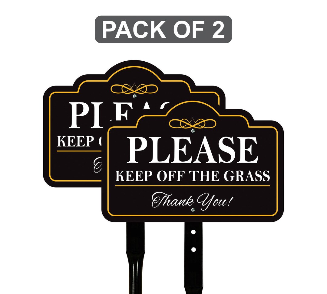 2 Pack Please Keep off the Grass Yard Sign With 16" Stake, Aluminum ...