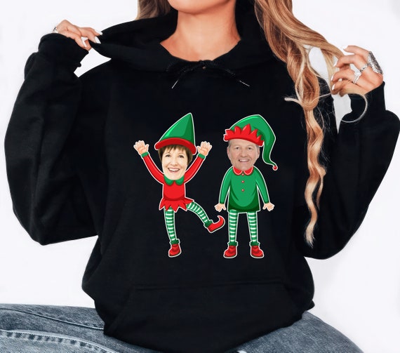 Custom Face Christmas Hoodie Family Christmas Elf Face Unisex Hoodies Funny Christmas Party Hooded Sweatshirt Personalized Ugly Hoodie Etsy Australia