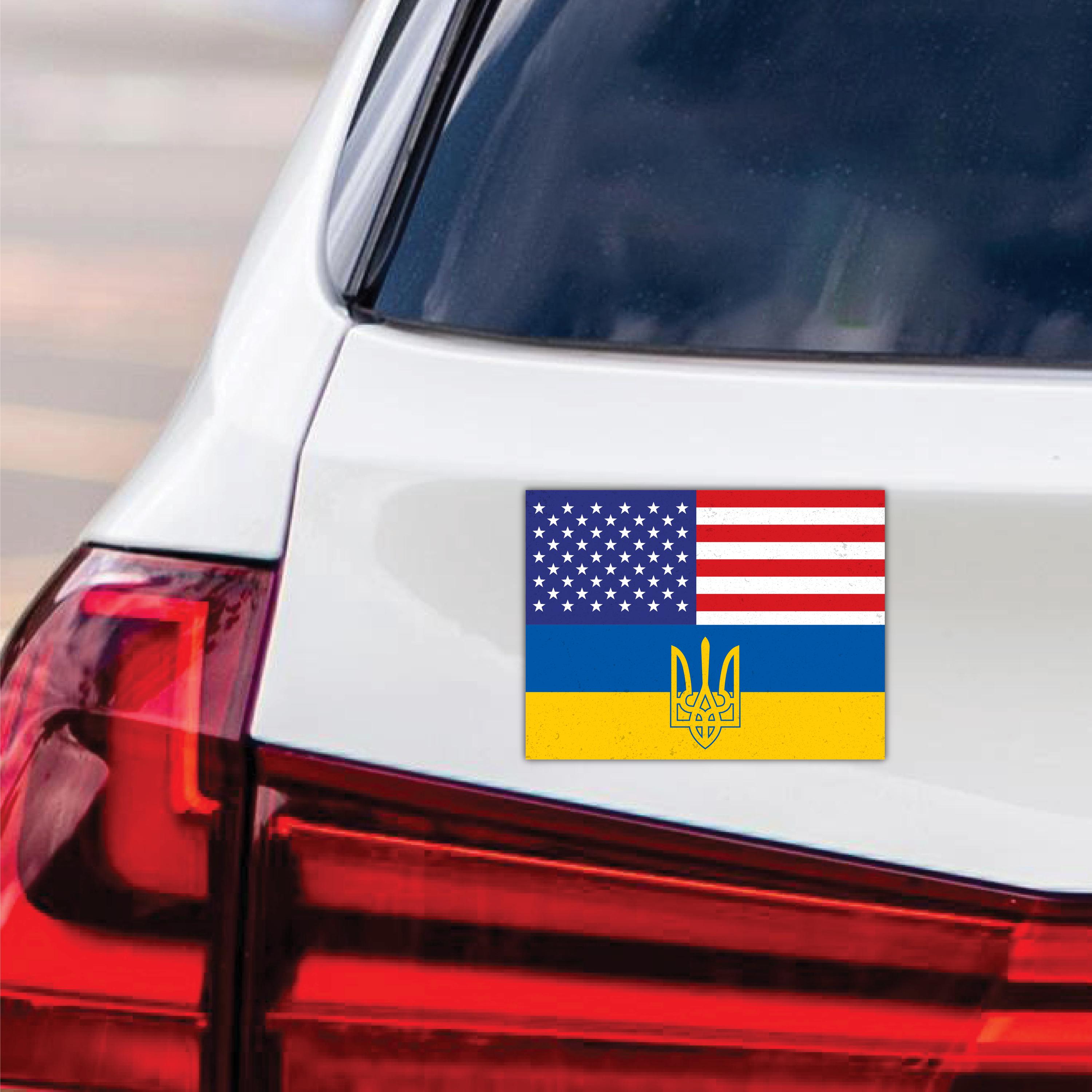 WE STAND WITH UKRAINE Vinyl Sticker | Car, Laptop, IPad Peace Flag Decal | War Support A007