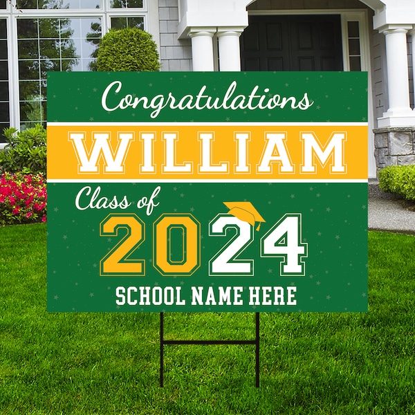 Custom Class of 2024 Yard Signs Etsy