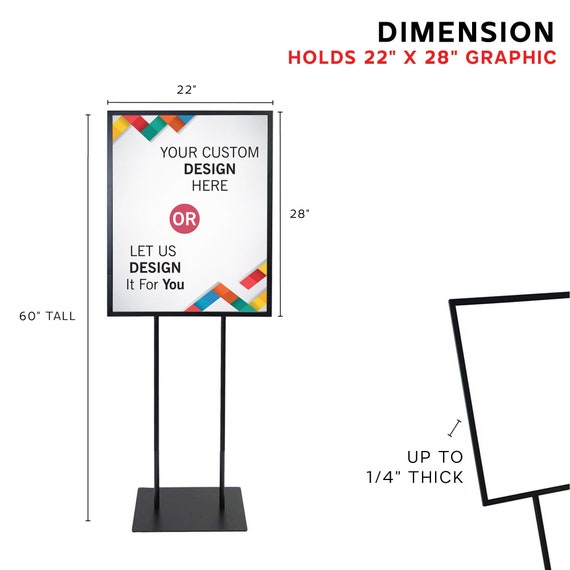 Extra Strong 22x28 Portable Poster Display Holder, Sign Stand with 16  Round Base | One or 2-Sided Viewing
