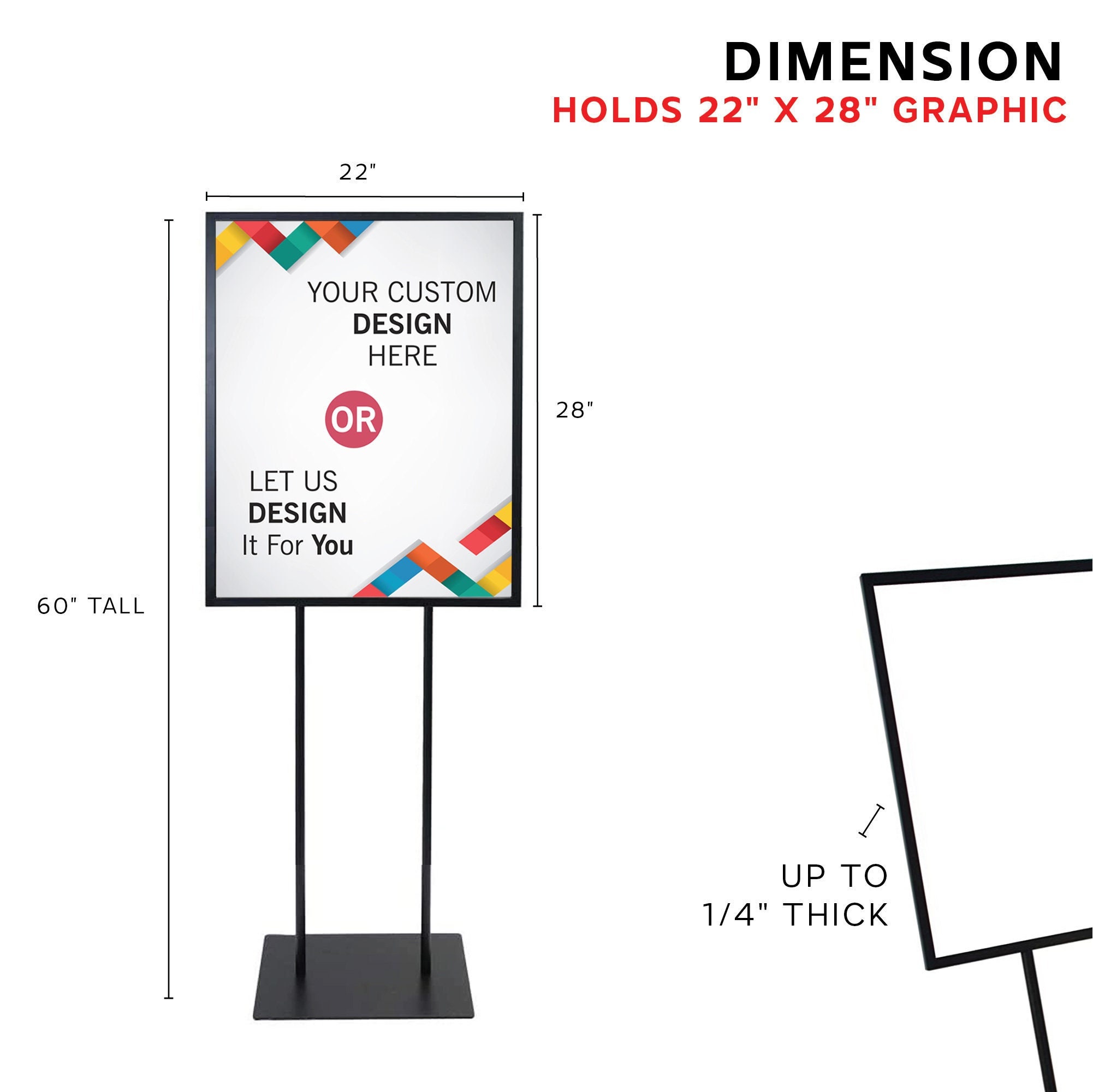 Custom Poster With Stand 22” X 28” - Double Sided Poster Sign Slide-in ...